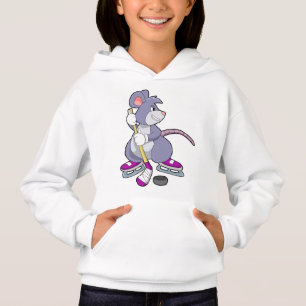 Mouse at Ice hockey with Ice hockey stick