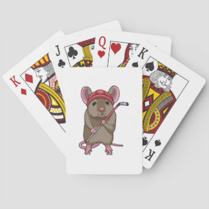 Mouse at Ice hockey with Ice hockey stick Playing Cards