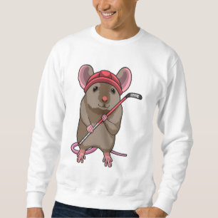 Mouse at Ice hockey with Ice hockey stick Sweatshirt