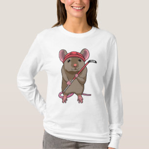Mouse at Ice hockey with Ice hockey stick T-Shirt
