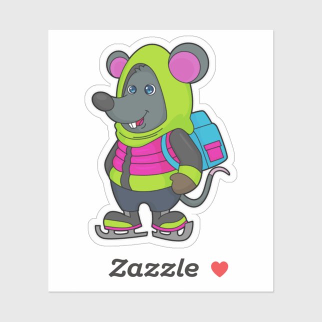 Mouse at Ice skating with Ice skates & Backpack.pn (Sheet)