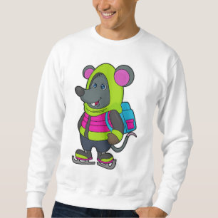 Mouse at Ice skating with Ice skates & Backpack.pn Sweatshirt