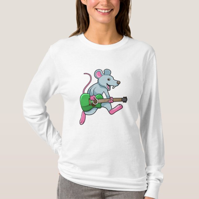 Mouse at Music with Guitar T-Shirt (Front)
