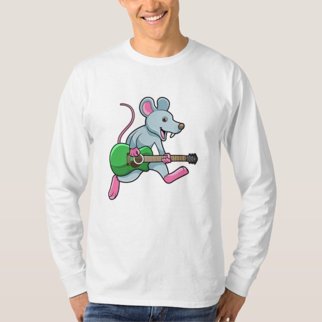 Mouse at Music with Guitar T-Shirt (Front)