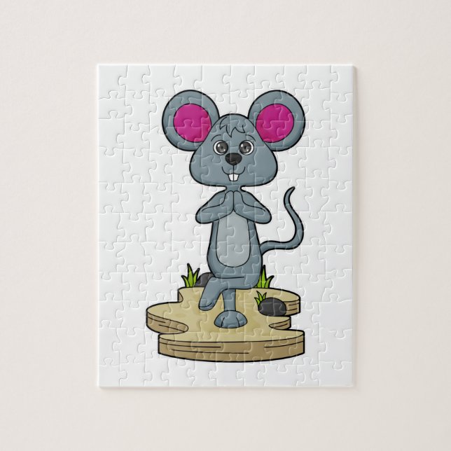 Mouse at Yoga Fitness Jigsaw Puzzle (Vertical)
