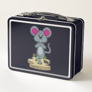 Mouse at Yoga Fitness Metal Lunch Box