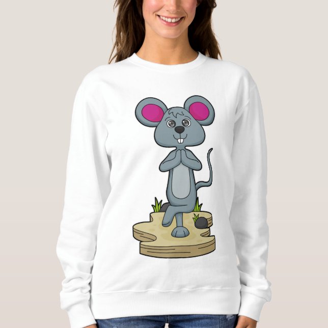 Mouse at Yoga Fitness Sweatshirt (Front)