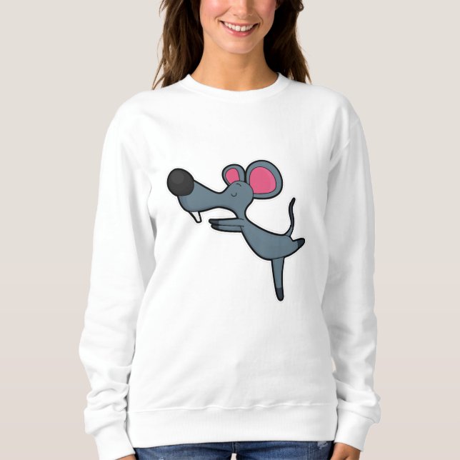 Mouse at Yoga Stretching exercise Sweatshirt (Front)