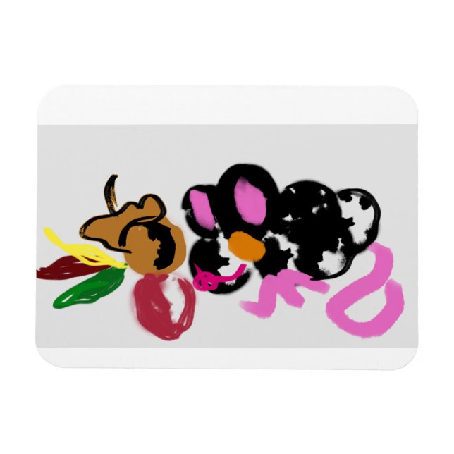 Mouse autumn fun  magnet (Horizontal)