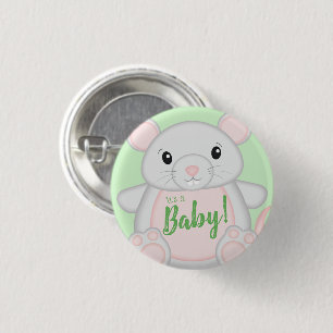 Mouse Baby Shower 3 Cm Round Badge