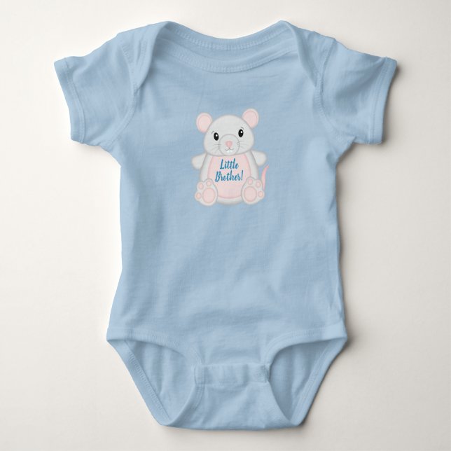 Mouse Baby Shower Blue Bodysuit (Front)
