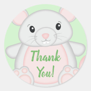 Mouse Baby Shower Classic Round Sticker