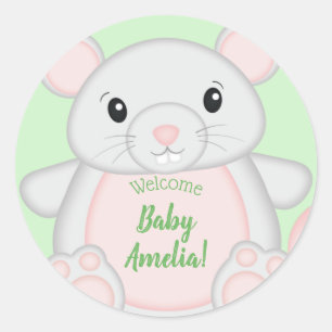 Mouse Baby Shower Classic Round Sticker