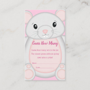 Mouse Baby Shower Pink Enclosure Card