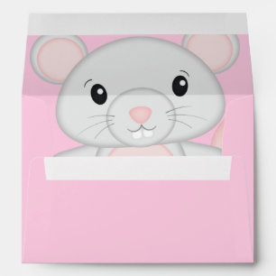 Mouse Baby Shower Pink Envelope