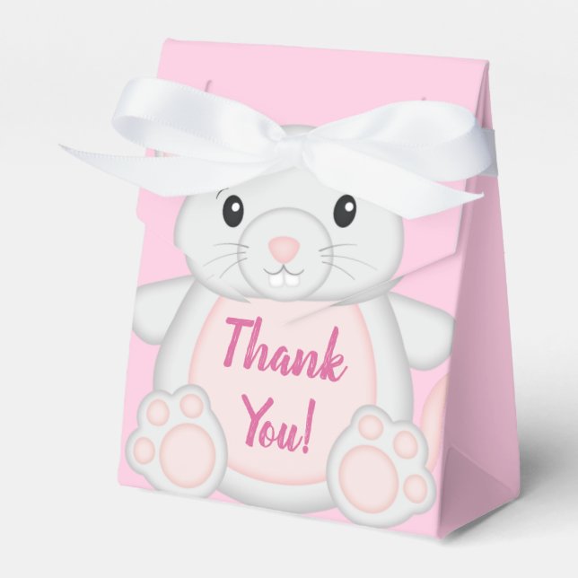 Mouse Baby Shower Pink Favour Box (Front Side)