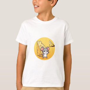 Mouse Beside Giant Cheese Wedges Kids T-Shirt