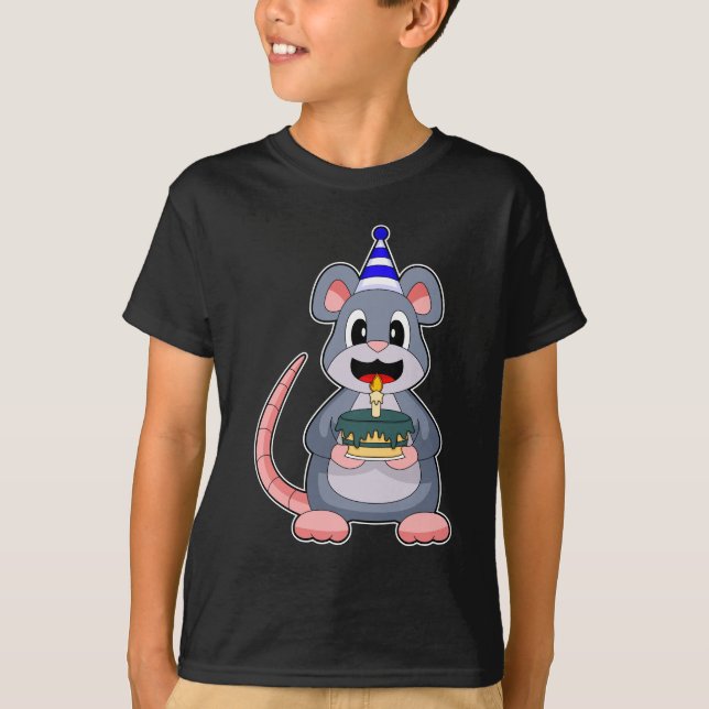 Mouse Birthday Candle Cake T-Shirt (Front)