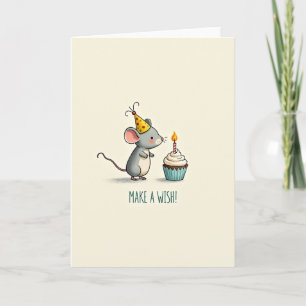 Mouse Birthday Illustration Card