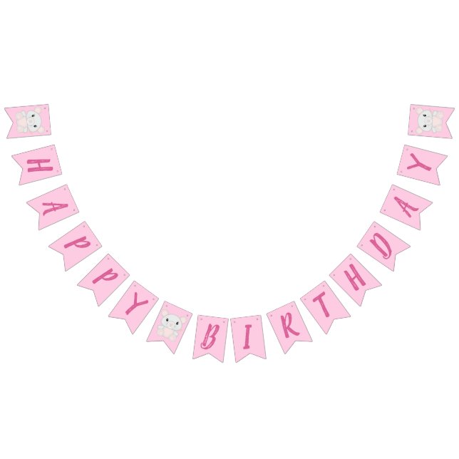 Mouse Birthday Party Pink Bunting (All)