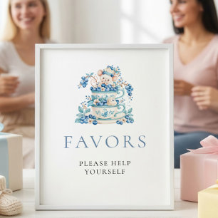 Mouse Blueberry Berry Sweet Favour Baby Shower Sig Poster