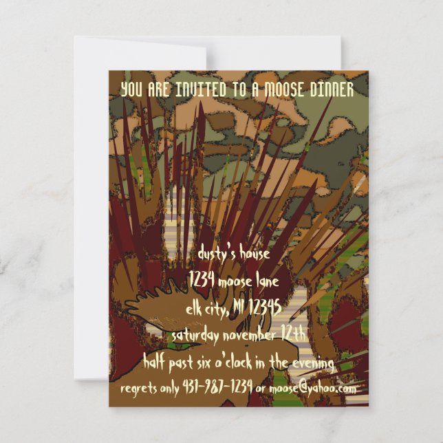 Mouse Camouflage Dinner Invitations (Front)