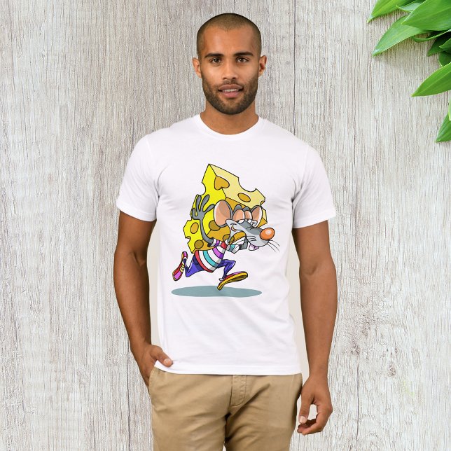 Mouse Carrying Cheese Mens T-Shirt (Creator Uploaded)