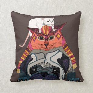 mouse cat pug chocolate cushion