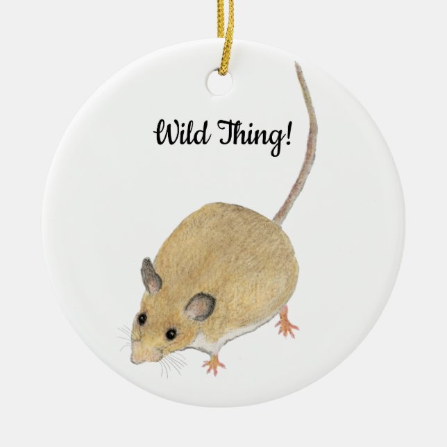 Mouse Ceramic Tree Decoration (Front)