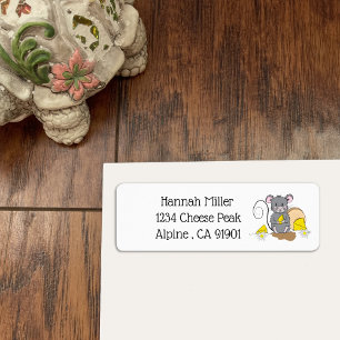 Mouse , cheese and edelweiss return address labels