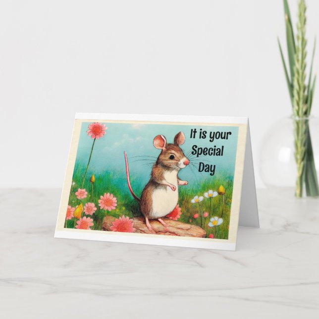 Mouse Children's Birthday Card (Front)