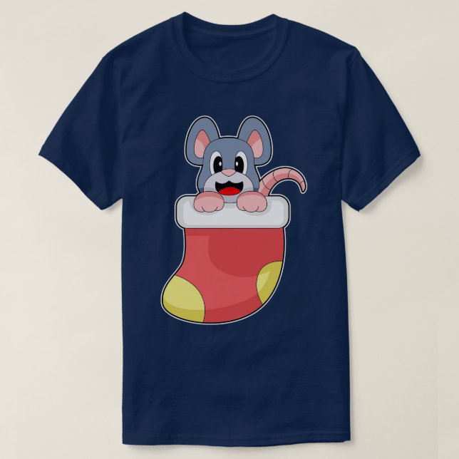 Mouse Christmas Christmas socks T-Shirt (Design Front)
