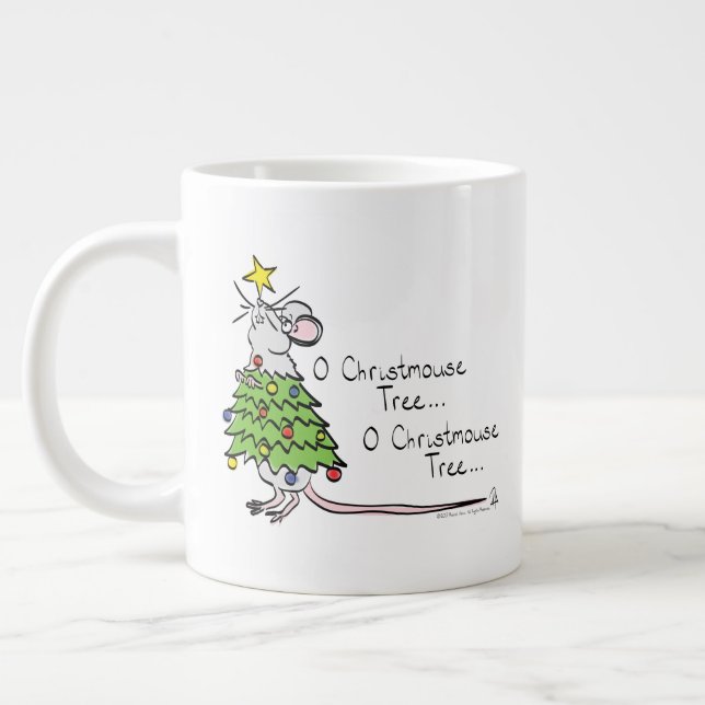 Mouse Christmas Funny Kids Large Coffee Mug (Left)