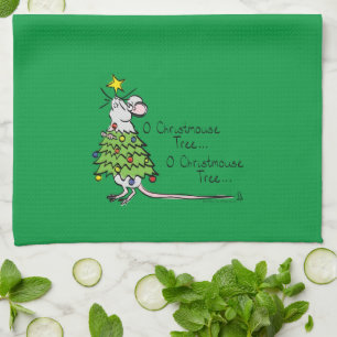 Mouse Christmas Funny Kids Tea Towel