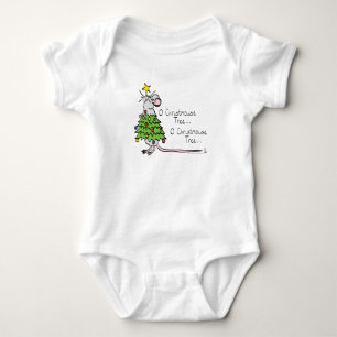 Mouse Christmas Tree Funny Kids Baby Bodysuit