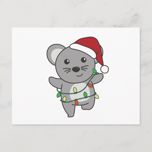 Mouse Christmas Winter Animals Holiday Mice Postcard (Front)