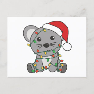 Mouse Christmas Winter Animals Holiday Mice Postcard
