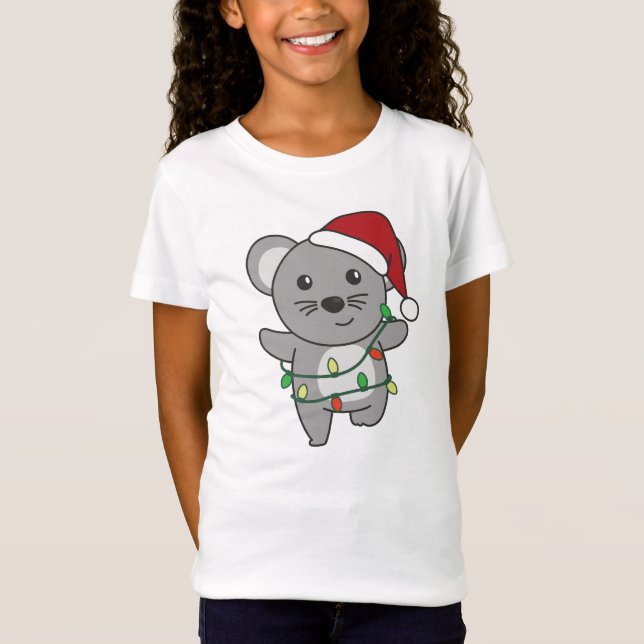 Mouse Christmas Winter Animals Holiday Mice T-Shirt (Front)