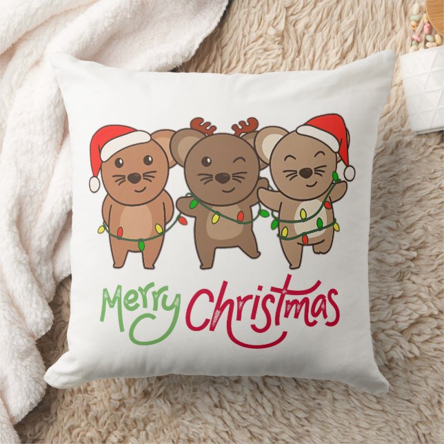 Mouse, Christmas, Winter, Animals, Mouse Cushion (Blanket)