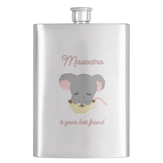 Mouse Cocoa Cappuccino Hip Flask (Front)