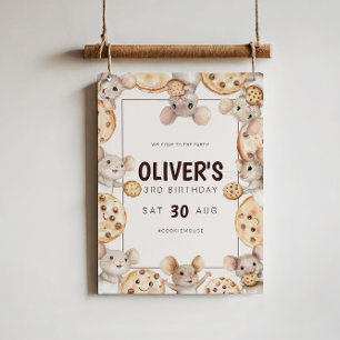 Mouse & Cookie Birthday Party Welcome Sign Poster