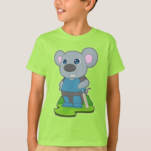 Mouse Cricket Cricket bat T-Shirt (Front)