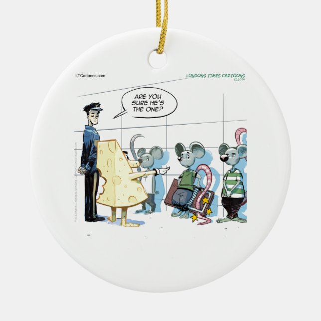Mouse Crimes by Rick London Funny Ceramic Tree Decoration (Front)