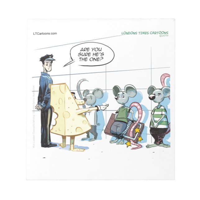Mouse Crimes by Rick London Funny Notepad (Front)