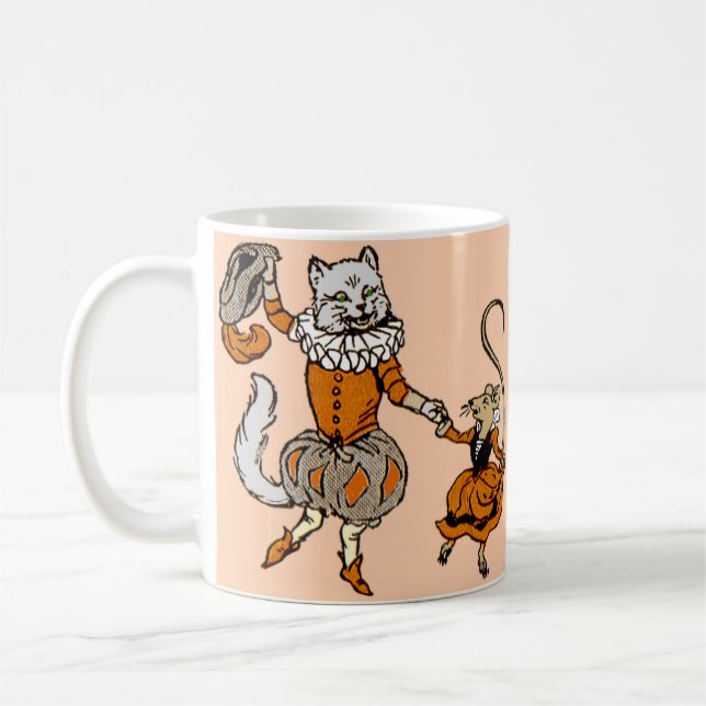 mouse dancing with a cat coffee mug (Left)