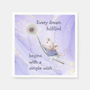 Mouse Dandelion Every Dream Simple Wish Napkin