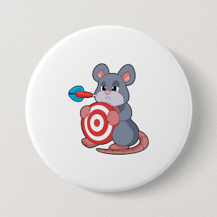 Mouse Darts Dart Dartboard 7.5 Cm Round Badge
