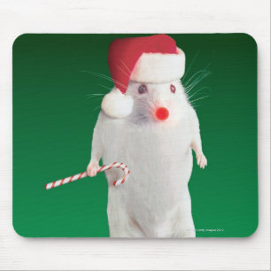 Mouse dressed as Santa Claus Pad