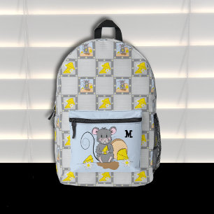 Mouse Eating Cheese Monogram Backpack