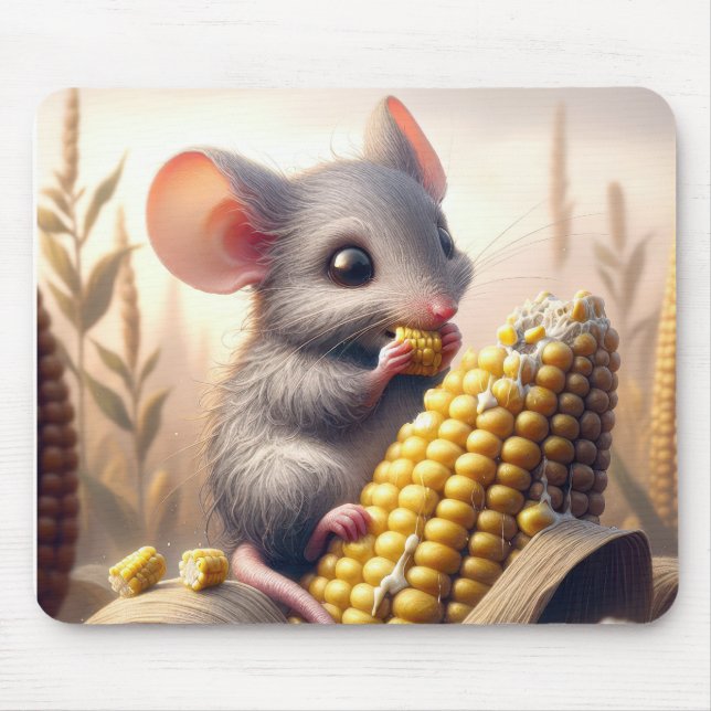 Mouse Eating Corn On The Cob Pad (Front)